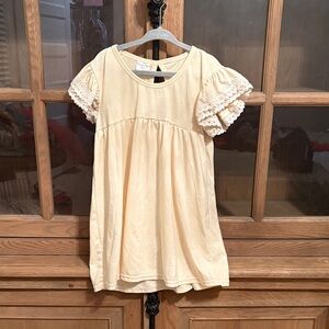 Yellow babydoll shirt with ruffled sleeves